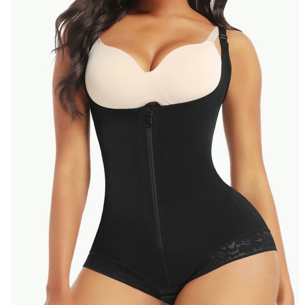 2022 Black Full Body Shaper High Compression Strappy Waist shaper abdominal comp